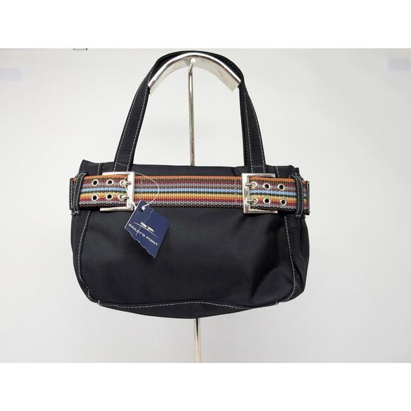 Vintage Handbags - Vintage Y2K Black Rainbow Trim Hand Bag Purse New